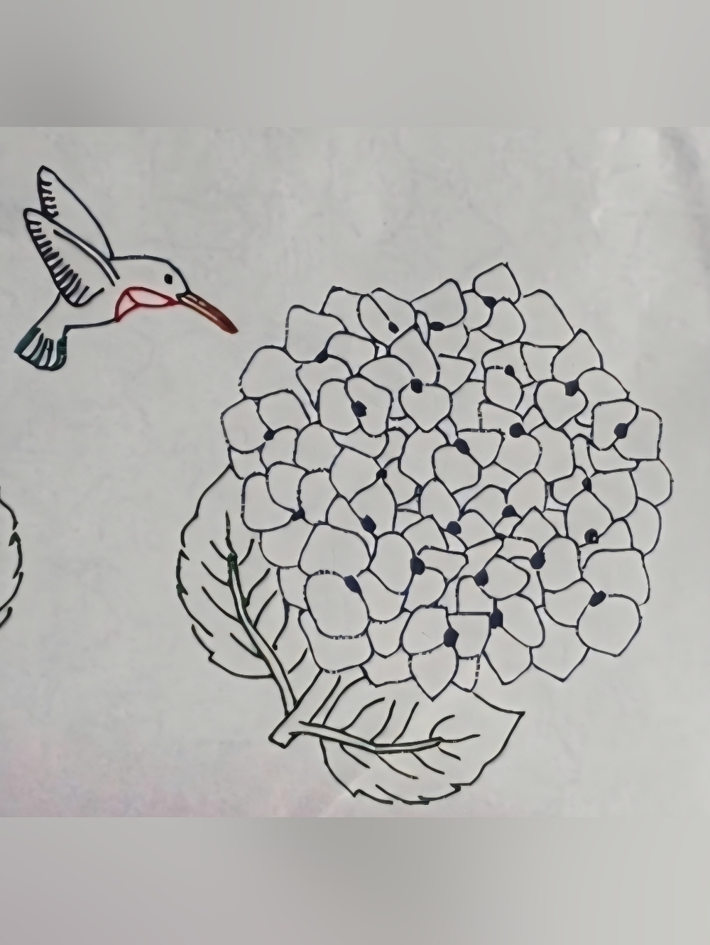 Floral Hummingbird Pillowcases Stamped For Embroidery With Floss (Discontinued) - Picture 4 of 4